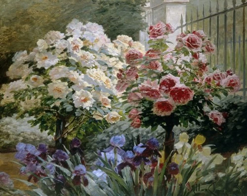 Eugène Auguste François Deully - Fiori da giardino
